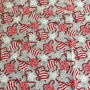 Studio 8 for Quilting Treasures Christmas Ornament Cotton 1 yard Gray White Red
